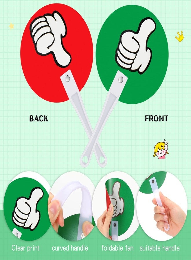 Macarrie 30 Pack Thumbs up Thumbs Down Classroom Voting Paddles Handy Teacher Classroom Event Supplies Plastic Thumbs up Sign Green Red Yes or No Paddles True False Paddles for School Student - Image 5